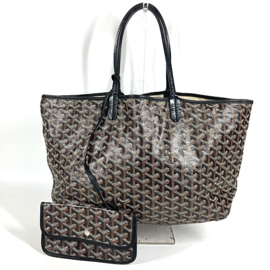 GOYARD Saint Louis PM (with pouch) Tote Bag shoulder bag Shoulder Bag PVC/Leather Black Used