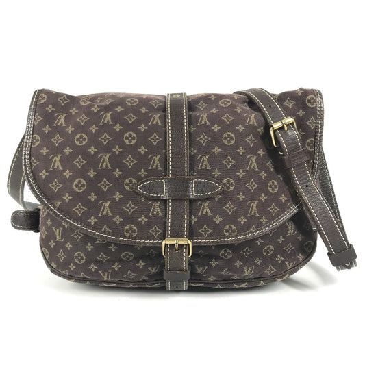 LOUIS VUITTON M95227 Monogram Mini-Lin Saumur30 Saumur 30 Bag Crossbody Flap Shoulder Bag Monogram Mini-LinCanvas Brown Used
