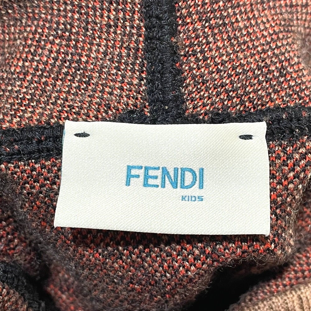 FENDI JFQ039 ズッカ FF柄 フード付 アウター ポンチョ コットン キッズ ブラウン