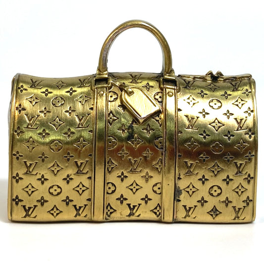 LOUIS VUITTON ノベルティ 非売品 モノグラム ボストンバッグ キーポルモチーフ カバン 文鎮 ペーパーウェイト 金属製 ユニセックス ブロンズゴールド