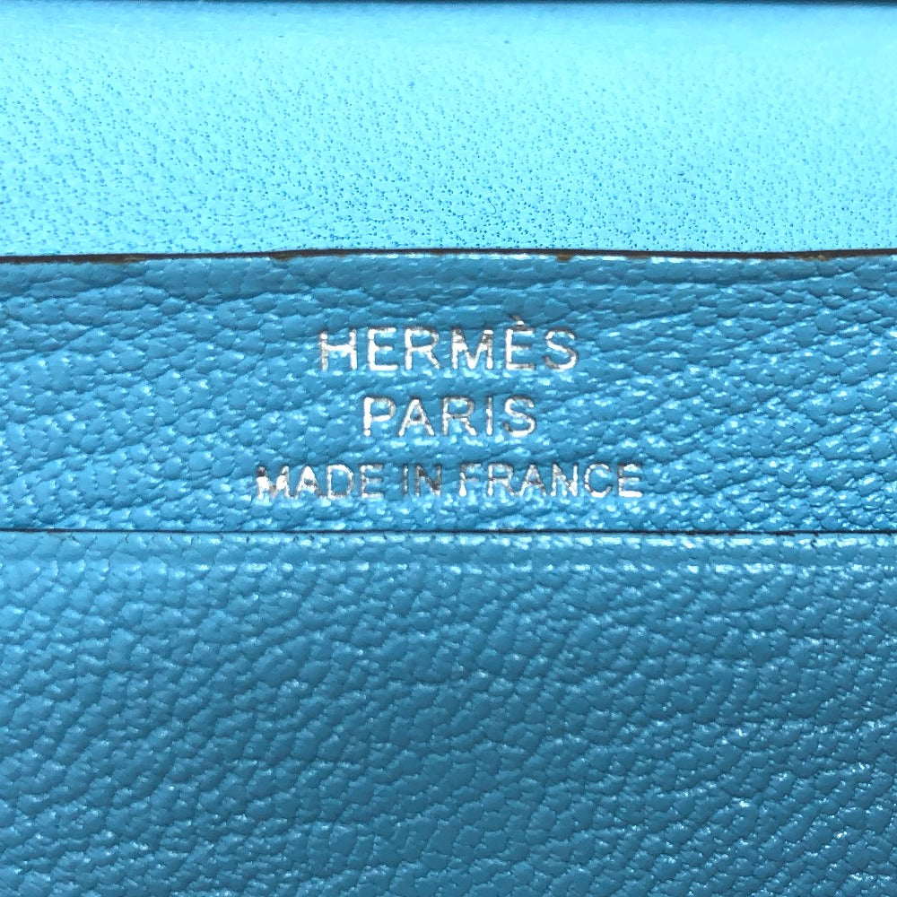 HERMES ベアン ミニ コンパクト カードケース シェーブルコロマンデル レディース ブルー