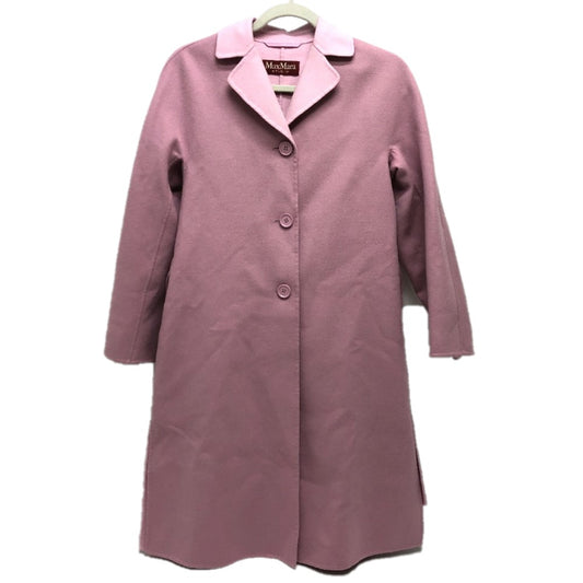 MAX MARA アパレル アウター 長袖 ロングリバーコート チェスターコート ロングコート ウール レディース ピンク