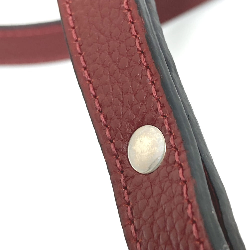 HERMES ケリー金具 ペット 犬 ドッグ リード レザー ユニセックス ワインレッド