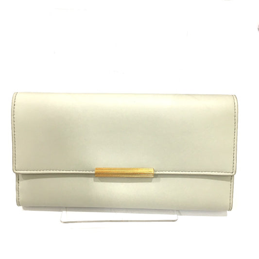 BOTTEGA VENETA 578751 Long Wallet, Tri-fold Leather, Women's, Plaster, Off-White