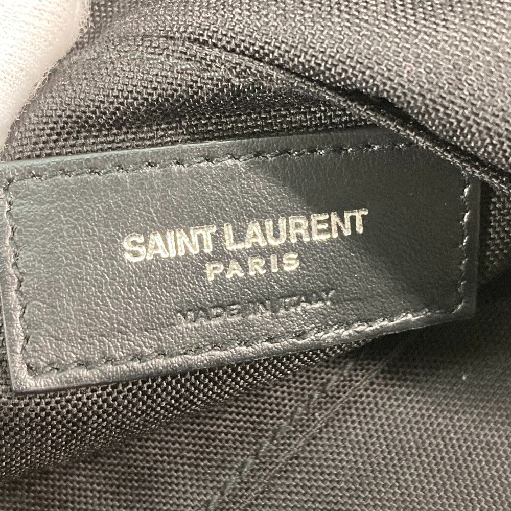 SAINT LAURENT PARIS 482777 斜め掛け カバン リビングトン サックポーチ ポシェット ショルダーバッグ レザー/キャンバス メンズ ブラック