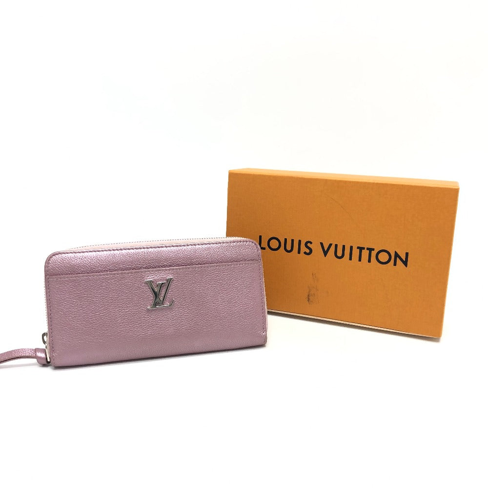 LOUIS VUITTON M69812 ジッピー ロックミー 財布 ラウンド ファスナー ロングウォレット 長財布 レザー レディース メタリックピンク