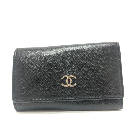 CHANEL ブリリアント ココマーク 6連 鍵 キーケース ソフトキャビアスキン レディース ブラック