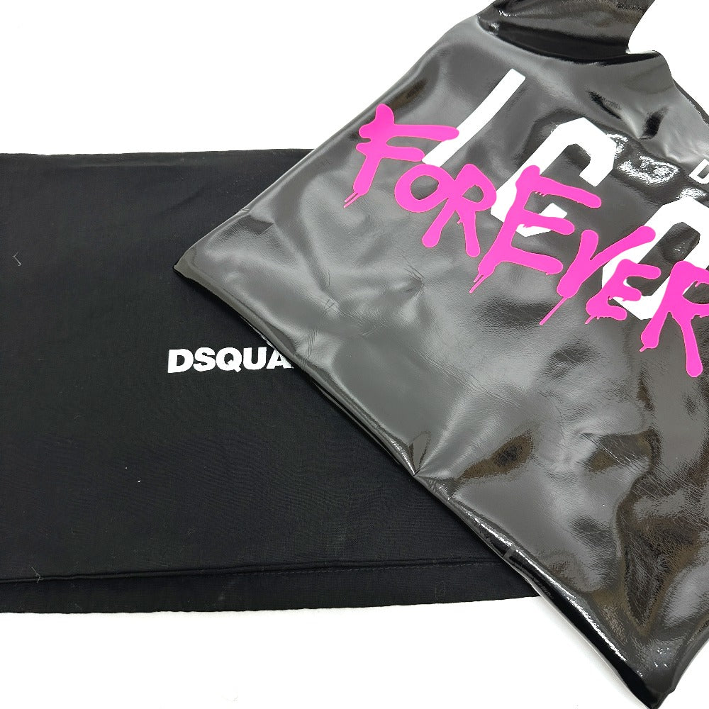 DSQUARED2 S83SP0066 ICON&FOREVER プリントショッピング トートバッグ ビニール レディース ブラック