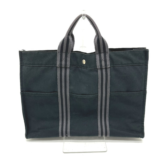 HERMES フールトゥトートMM カバン トートバッグ キャンバス レディース ブラック