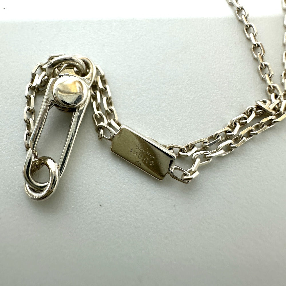 GUCCI 1P Amethyst Chain Necklace SV925 Silver Used