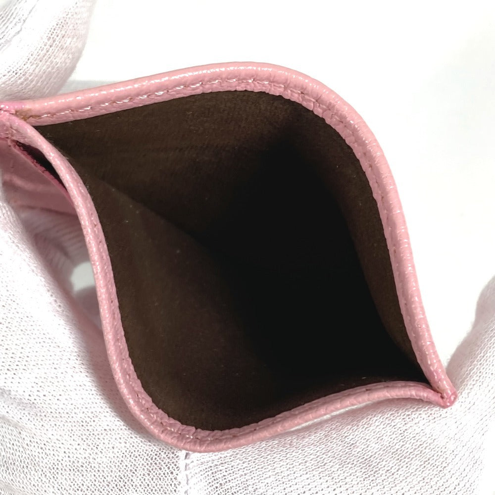 TIFFANY&Co. Logo Business Card Holder Pass Case Card Case Leather Unisex Pink