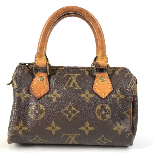 LOUIS VUITTON M41534 Monogram Mini Speedy Bag Mini Duffle Bag Pouch Hand Bag MonogramCanvas Brown Used