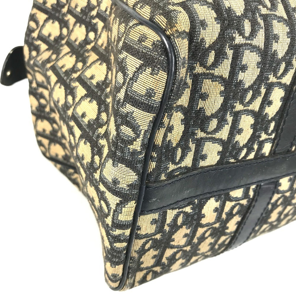 Dior vintage Trotter logo Bag Mini Duffle Bag Hand Bag Leather/Canvas Navy Used