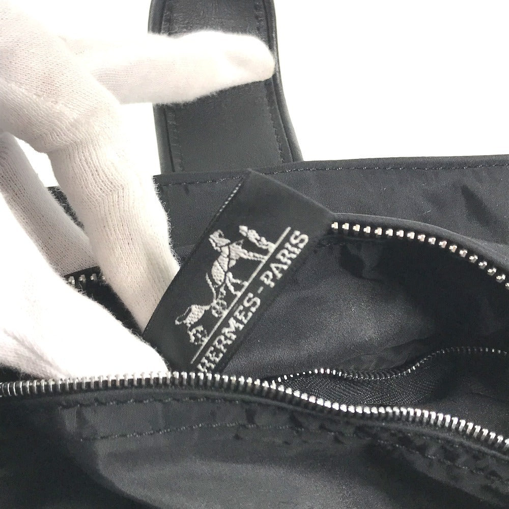 HERMES AcapulcoPM Acapulco PM Bag Tote Bag Square Hand Bag Nylon / Leather Black Used