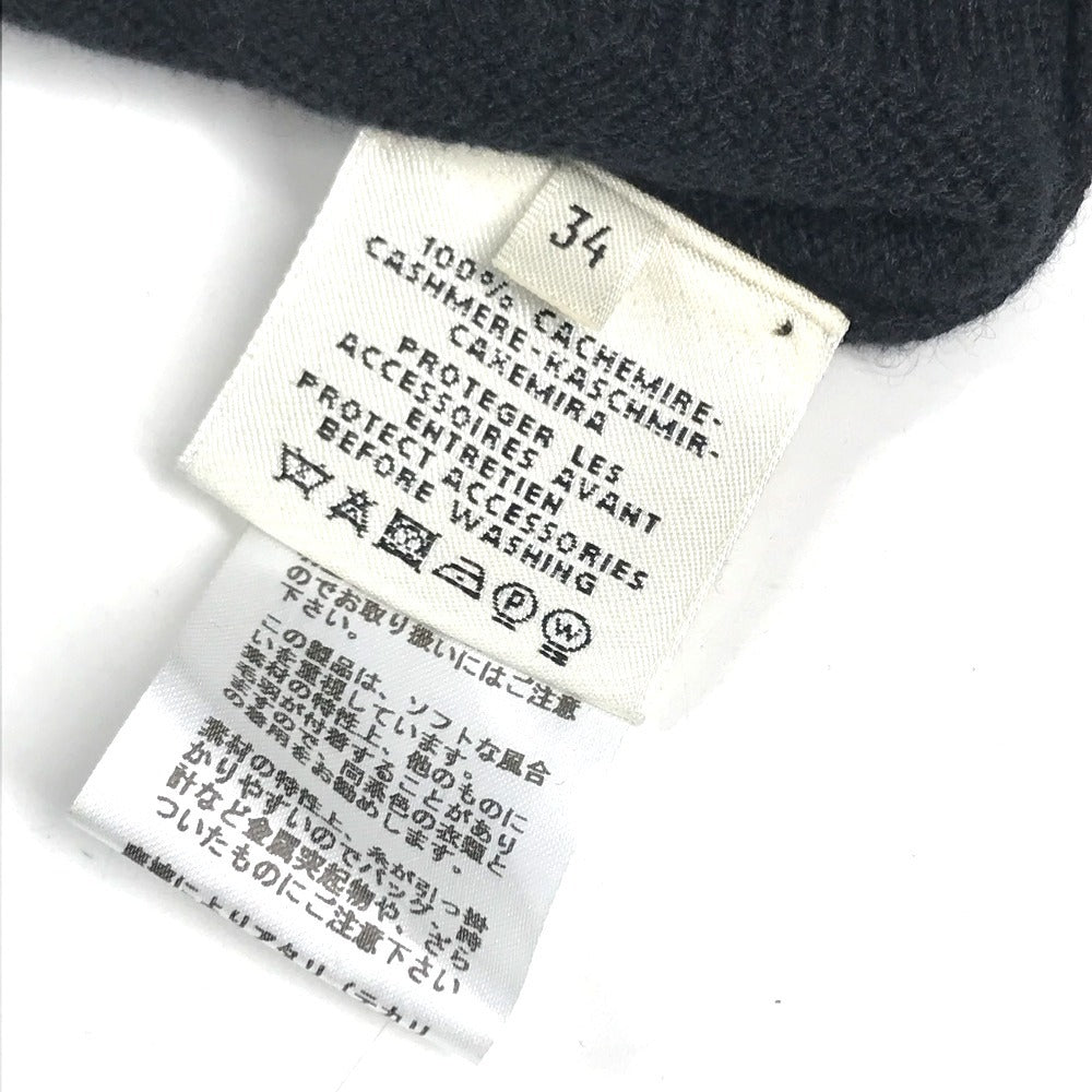HERMES logo Apparel Long-sleeved tops Long-sleeved knit knit Cashmere Black Used