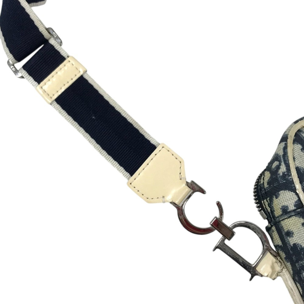 Dior Logo Trotter No. 1 Crossbody bag Pochette Shoulder Bag PVC / Patent Leather blue/White Used