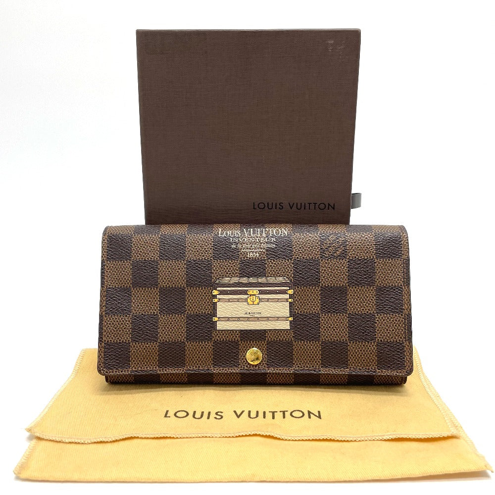 LOUIS VUITTON N63179 Damier Portefeuille Sarah Bifold Wallet, Long Wallet, Damier Canvas, Women's, Ebene, Brown