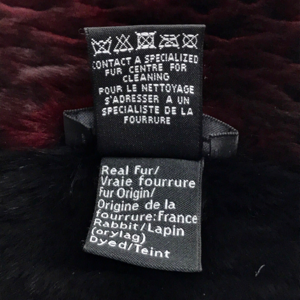 CHANEL CC ココマーク ファー マフラー ファー レディース レッド ボルドー