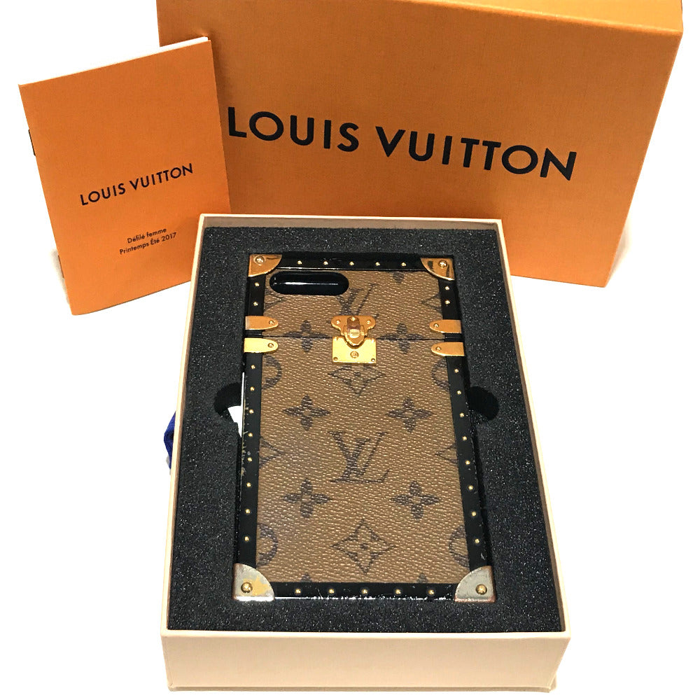 LOUIS VUITTON M64487 Monogram Reverse Eye Trunk iPhone 7+ iPhone Case, Monogram Reverse Canvas, Women's, Brown