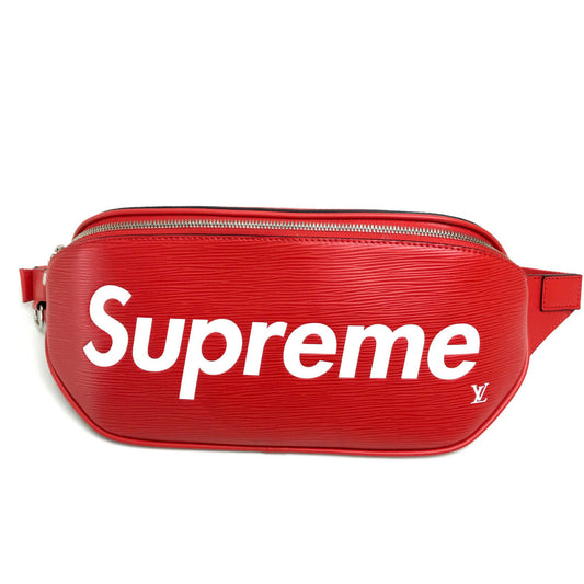 LOUIS VUITTON M53418 シュプリーム supreme エピ バムバッグ カバン ウエストポーチ ボディバッグ エピレザー メンズ レッド