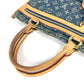 LOUIS VUITTON M95018 モノグラムデニム フラット・ショッパー トートバッグ カバン 肩掛け ショルダーバッグ モノグラムデニム レディース ブルー