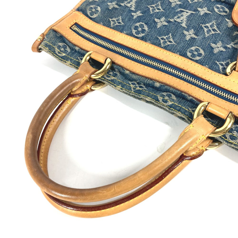 LOUIS VUITTON M95018 モノグラムデニム フラット・ショッパー トートバッグ カバン 肩掛け ショルダーバッグ モノグラムデニム レディース ブルー