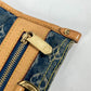 LOUIS VUITTON M95018 モノグラムデニム フラット・ショッパー トートバッグ カバン 肩掛け ショルダーバッグ モノグラムデニム レディース ブルー
