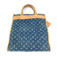 LOUIS VUITTON M95018 モノグラムデニム フラット・ショッパー トートバッグ カバン 肩掛け ショルダーバッグ モノグラムデニム レディース ブルー