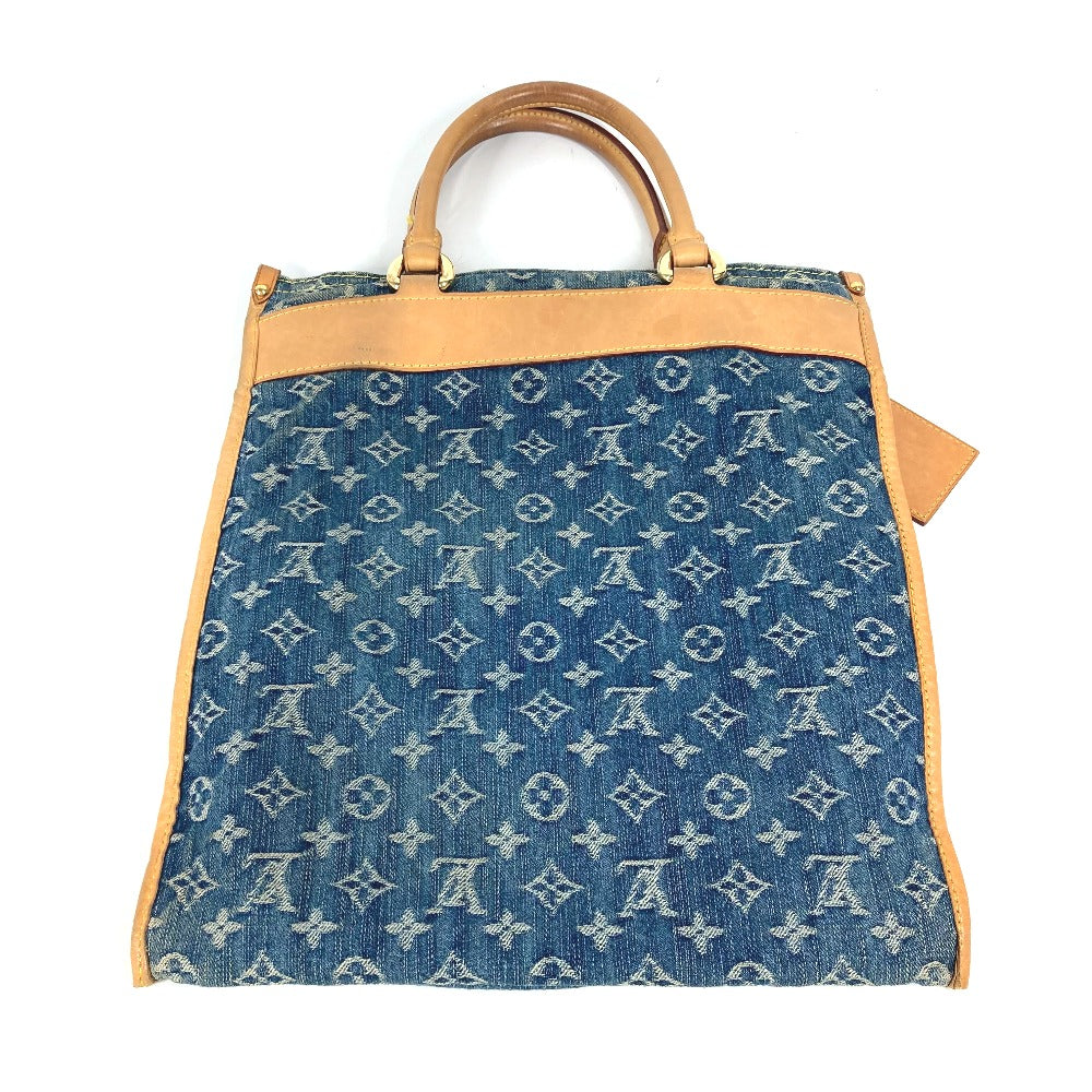 LOUIS VUITTON M95018 モノグラムデニム フラット・ショッパー トートバッグ カバン 肩掛け ショルダーバッグ モノグラムデニム レディース ブルー