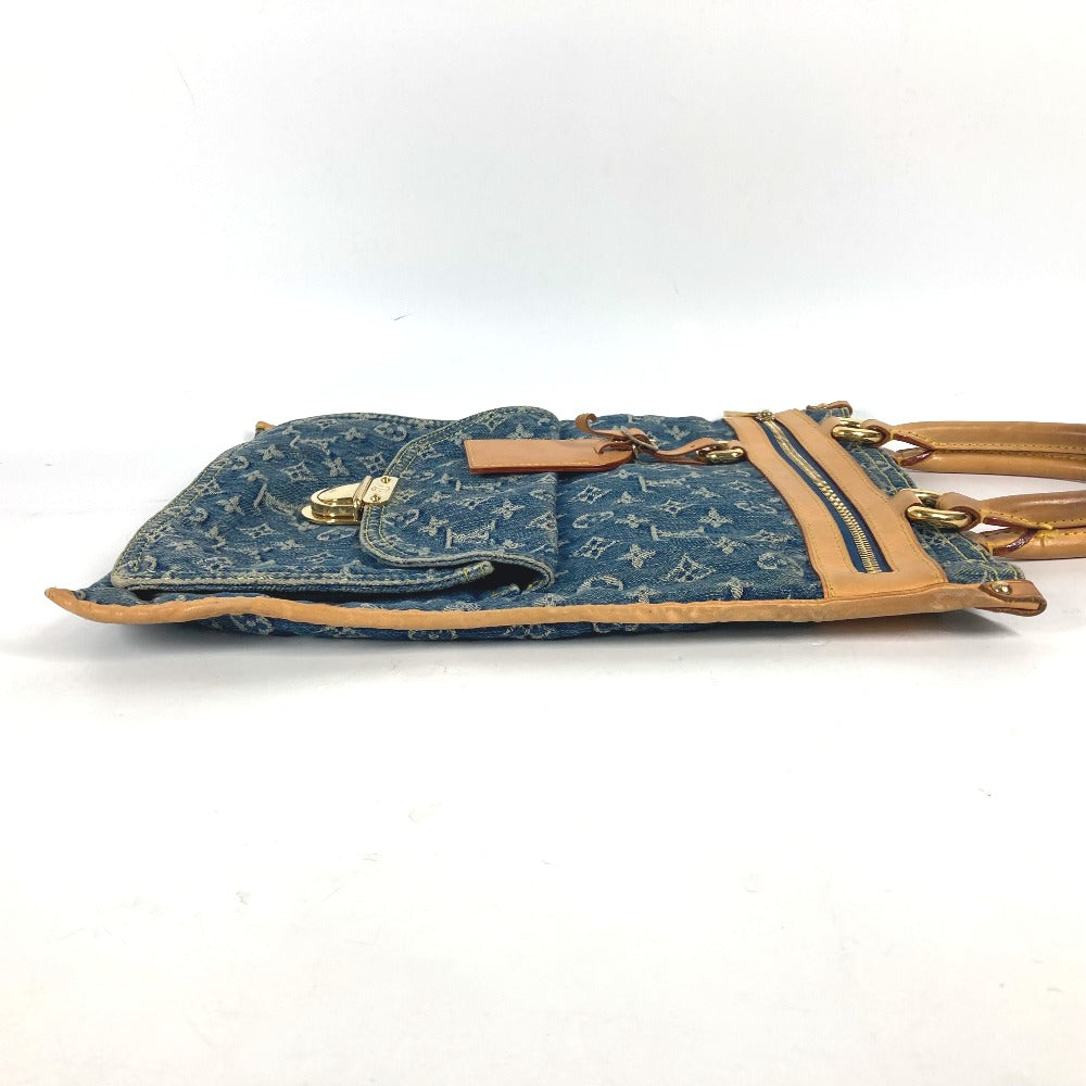 LOUIS VUITTON M95018 モノグラムデニム フラット・ショッパー トートバッグ カバン 肩掛け ショルダーバッグ モノグラムデニム レディース ブルー