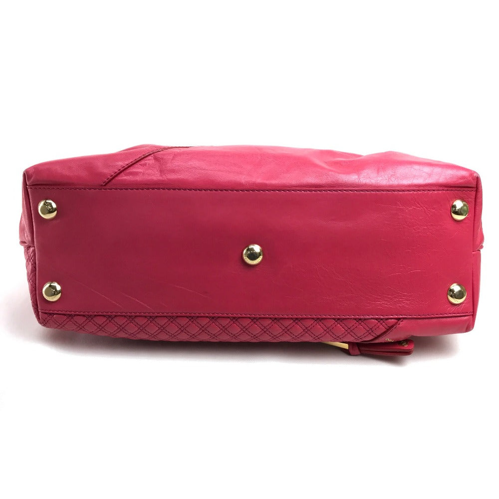 MARC JACOBS logo quilted handbag/tote bag in leather, women's, pink.