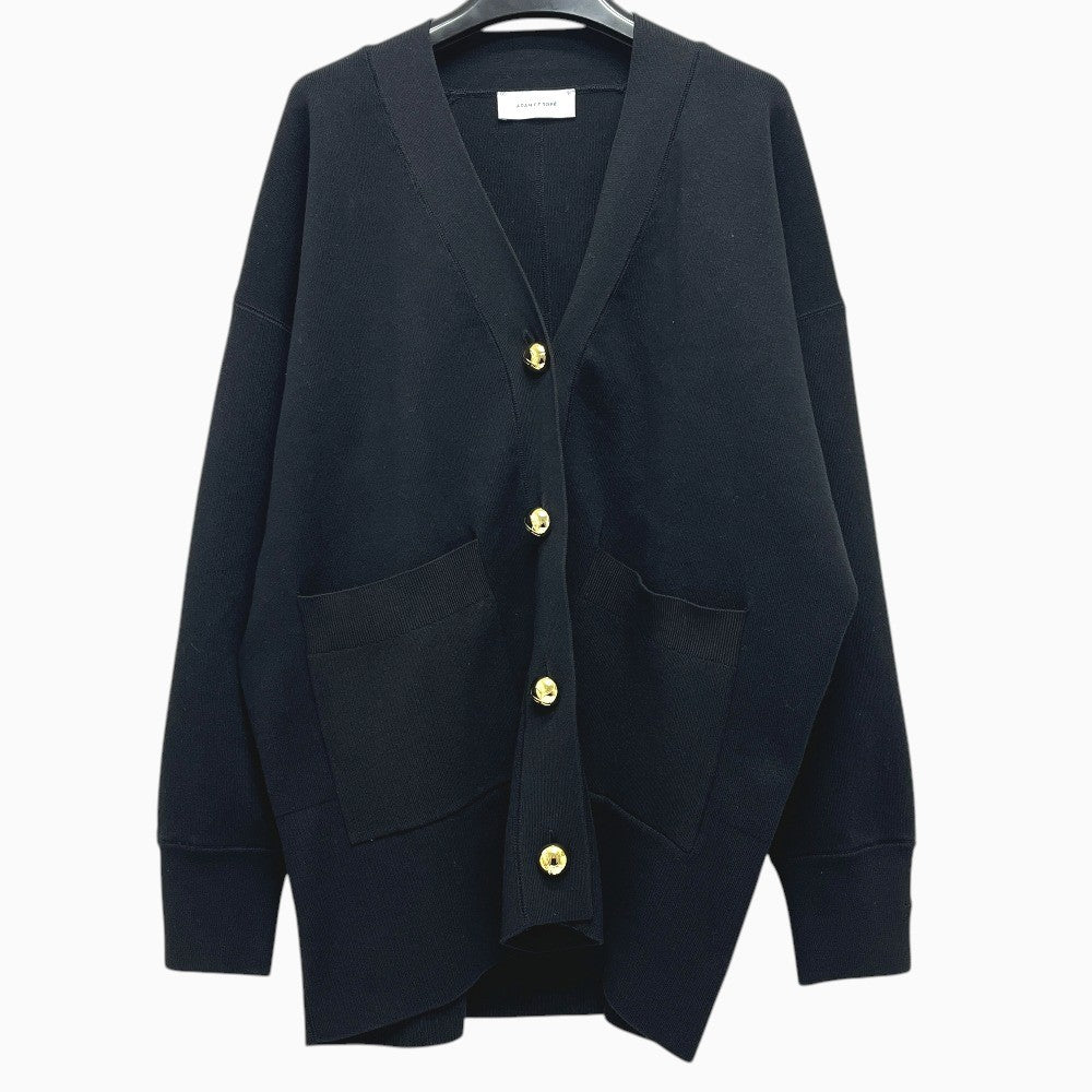 Adam et Rope Apparel, knitwear, V-neck, button-up knit, thick cardigan cotton Black Used
