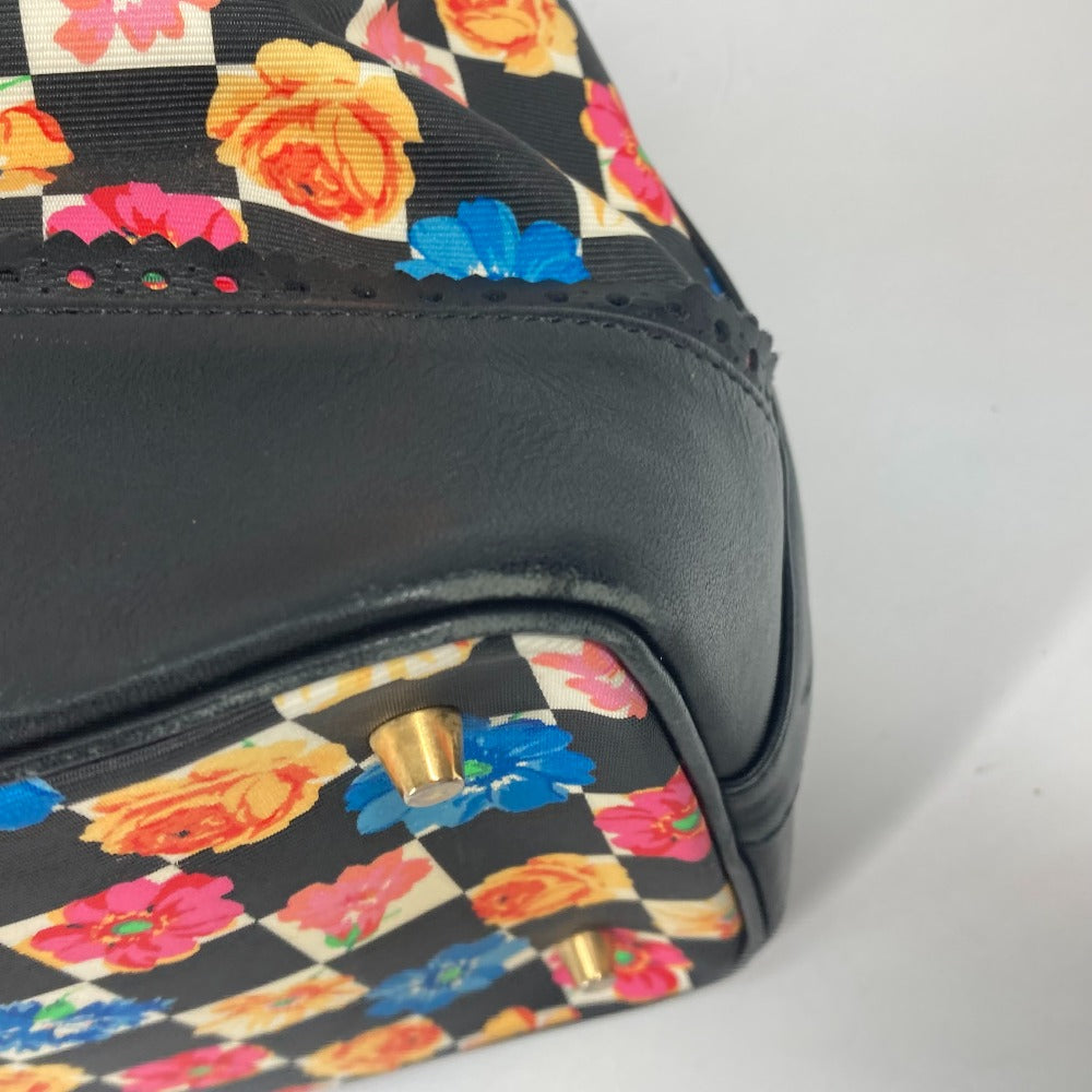 VERSACE 花柄 チェーン カバン バケツ型 フラワー 巾着 斜め掛け ショルダーバッグ PVC/レザー レディース マルチカラー