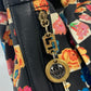 VERSACE 花柄 チェーン カバン バケツ型 フラワー 巾着 斜め掛け ショルダーバッグ PVC/レザー レディース マルチカラー