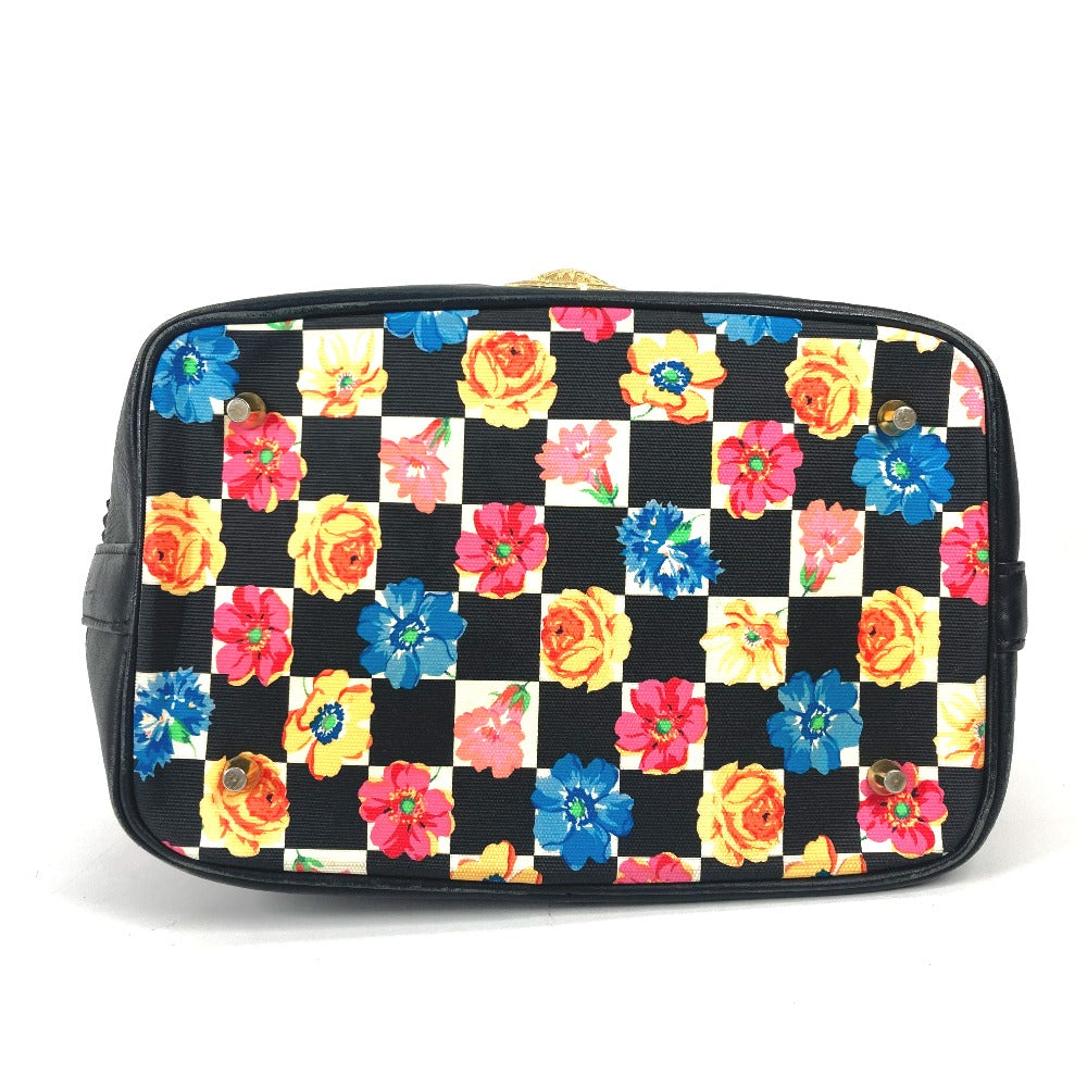VERSACE 花柄 チェーン カバン バケツ型 フラワー 巾着 斜め掛け ショルダーバッグ PVC/レザー レディース マルチカラー