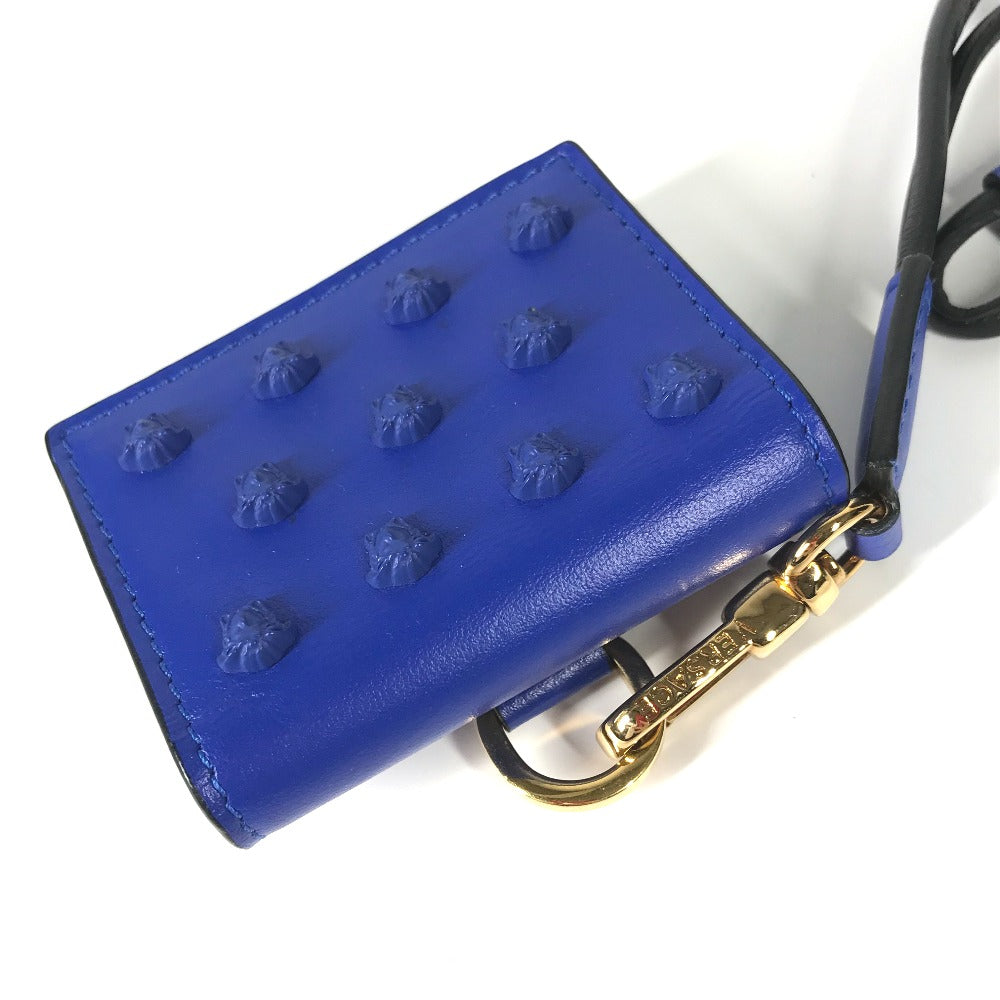 VERSACE メデューサ スタッズ エアポッズ ケース airpods ストラップ付き apple アップル イヤフォンケース レザー メンズ ブルー