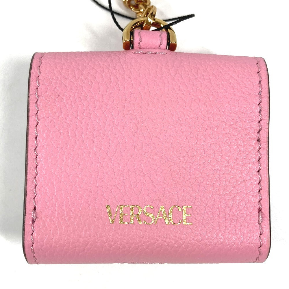 VERSACE チェーン付き ショルダーバッグ メデューサ airpods エアポッズ イヤフォンケース レザー レディース ピンク