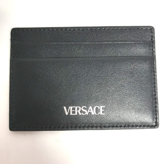 VERSACE ロゴ 名刺入れ パスケース カードケース レザー レディース ブラック
