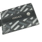 VERSACE Dリング付き ロゴ 名刺入れ パスケース カードケース レザー メンズ ブラック