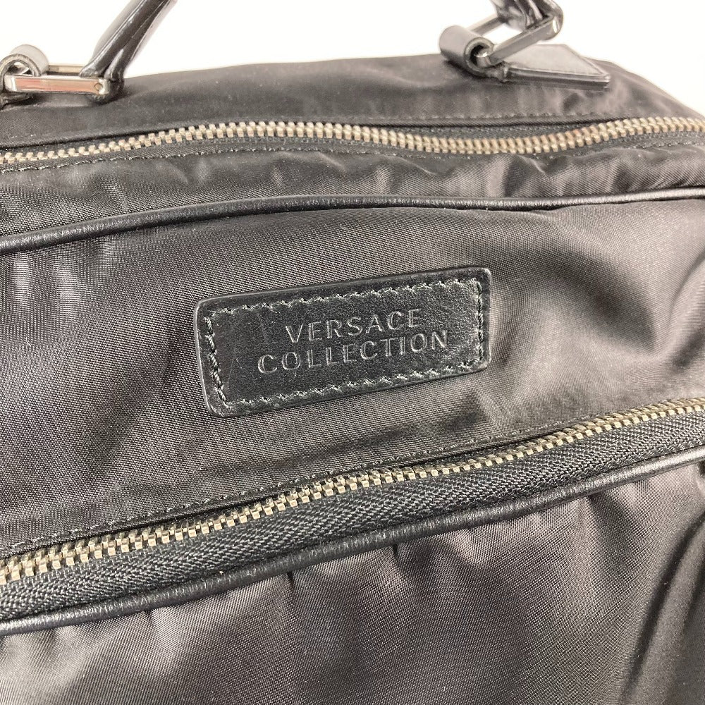 VERSACE ロゴ バックパック 2WAYバッグ ハンドバッグ リュックサック ナイロン メンズ ブラック