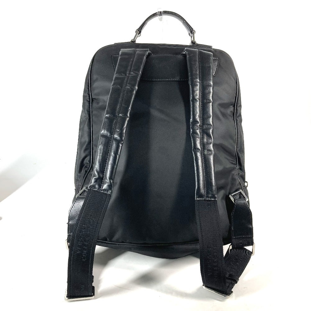 VERSACE ロゴ バックパック 2WAYバッグ ハンドバッグ リュックサック ナイロン メンズ ブラック