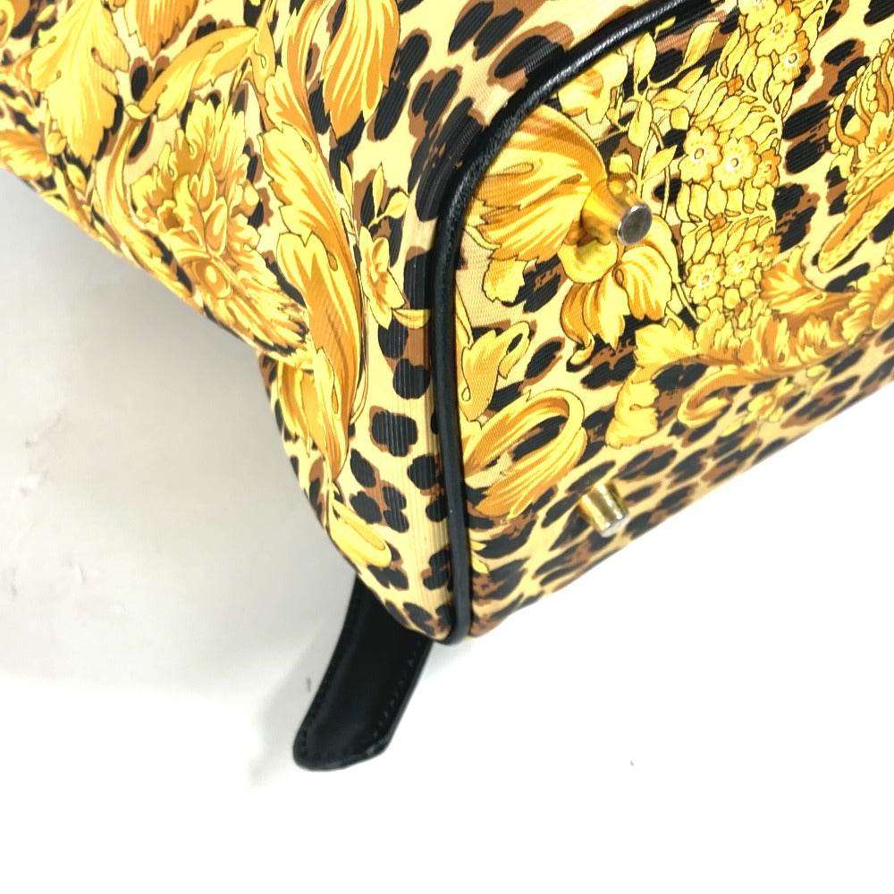 VERSACE ヴィンテージ レオパード 豹柄 ヒョウ カバン バックパック リュックサック PVC/レザー レディース イエロー