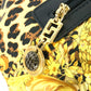 VERSACE ヴィンテージ レオパード 豹柄 ヒョウ カバン バックパック リュックサック PVC/レザー レディース イエロー