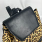 VERSACE ヴィンテージ レオパード 豹柄 ヒョウ カバン バックパック リュックサック PVC/レザー レディース イエロー