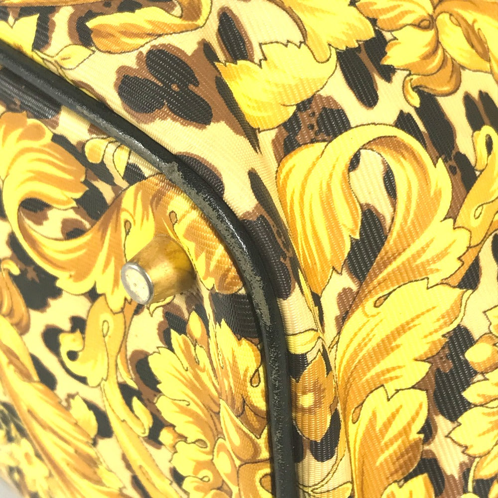 VERSACE ヴィンテージ レオパード 豹 ヒョウ バックパック カバン リュックサック レザー/PVC ユニセックス イエロー