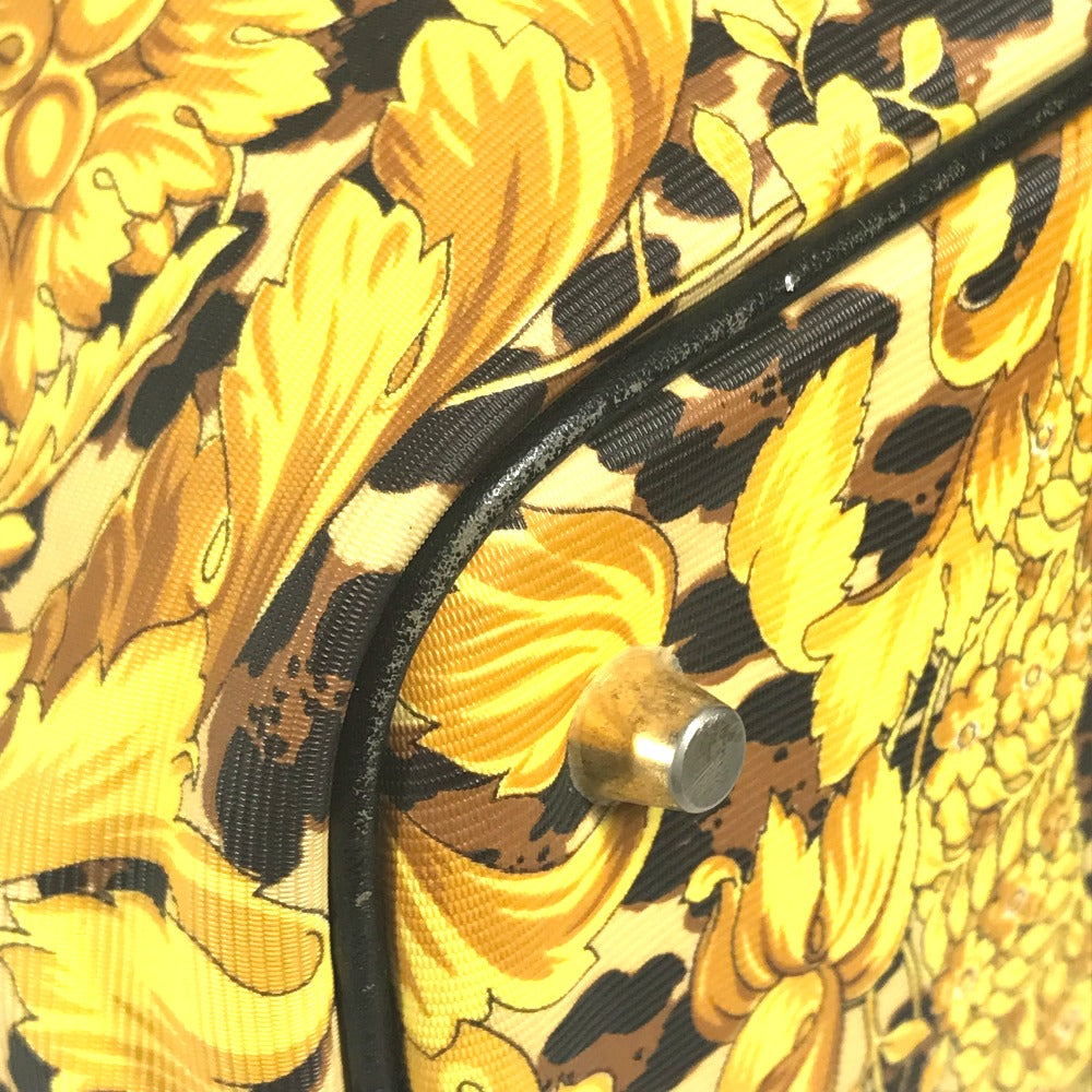 VERSACE ヴィンテージ レオパード 豹 ヒョウ バックパック カバン リュックサック レザー/PVC ユニセックス イエロー