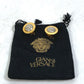 VERSACE Accessories Round Medusa Two-Tone Earrings in Gold