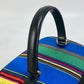 VERSACE Vintage Striped Mirrored Handbag/Pouch Vanity Bag in Canvas/Leather, Multicolor