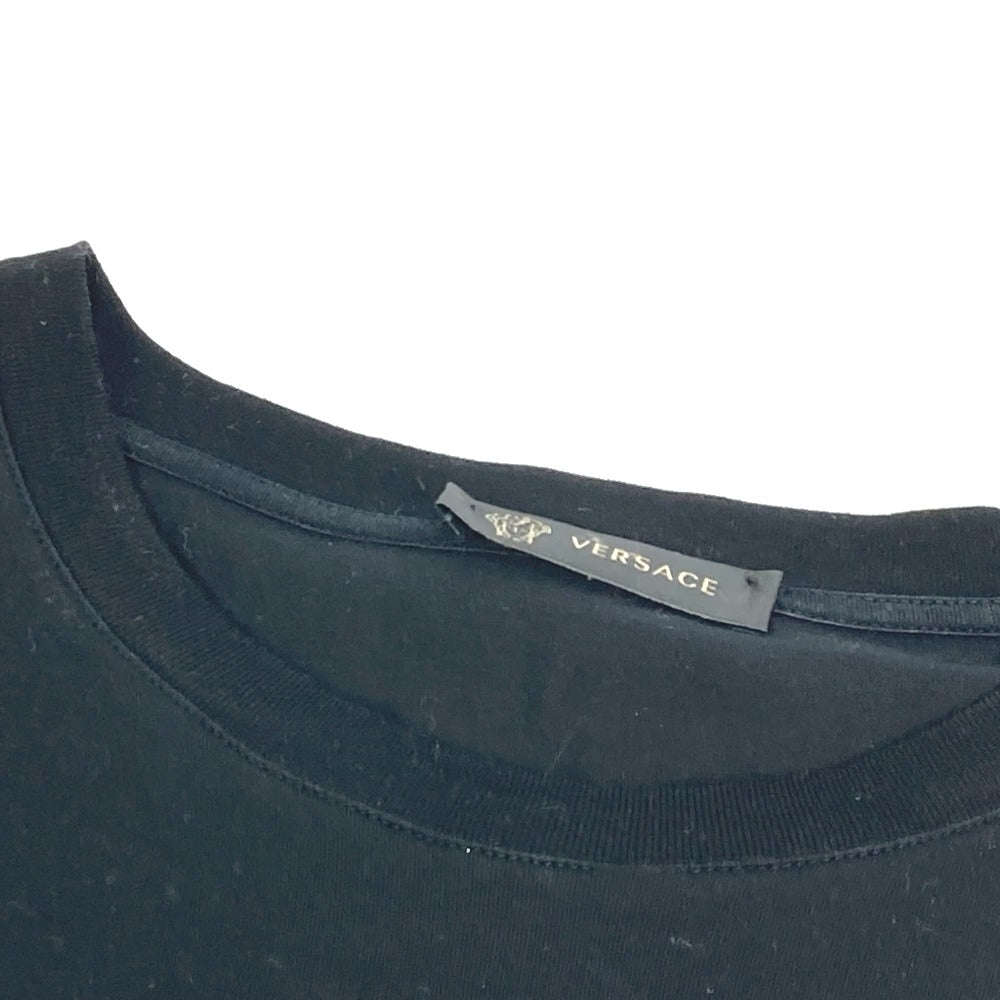 VERSACE Men's Black Short Sleeve Cotton T-Shirt with Logo