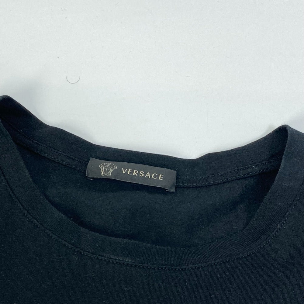 VERSACE ロゴ 刺繍 アパレル トップス 半袖 半袖Ｔシャツ コットン メンズ ブラック